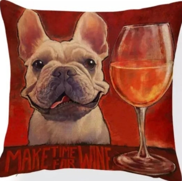 NWT Pub Dogs French Bulldog Throw Pillow Cover/Case - Picture 1 of 2